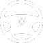 white steering wheel icon